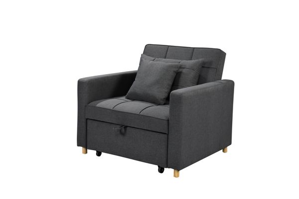 Schlafsessel Sofabett inkl. Kissen, ca. 101 cm x 95 cm x 88 cm - Dunkelgrau 