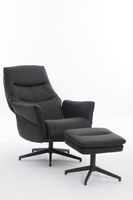 Happy Home gepolsteter Relaxsessel mit Hocker HWP62-DGR dunkelgrau