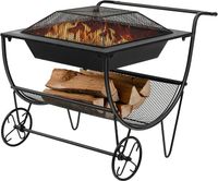 Brennholzregal Metall mit Feuerstelle