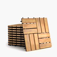 Terrassenfliesen Holz 10er Set 30x30cm 