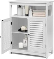 COSTWAY Badezimmer Schrank weiß