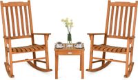 COSTWAY 3-teiliges Bistro-Set mit 2 Schaukelstühlen &amp; Beistelltisch