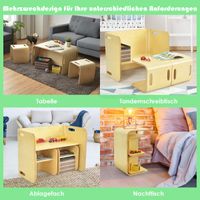 COSTWAY Kindertisch mit 2 Stühlen Birke
