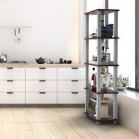 COSTWAY 5 Ebenen Standregal Industrie Lagerregal Aufbewahrungsregal 60 x 29,5 x 144,5cm (Braun)