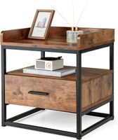 COSTWAY Beistelltisch 2 Ebenen, Sofatisch mit Metallgestell