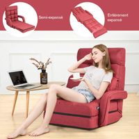 COSTWAY Klappsofa verstellbar, Bodensofa gepolstert
