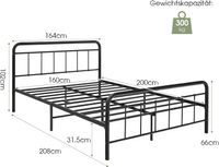 COSTWAY Metallbett Bettrahmen für 200 x 160 cm Matratze
