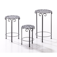 Blumenständer 3er Set aus Metall Pflanzenständer Set schwarz