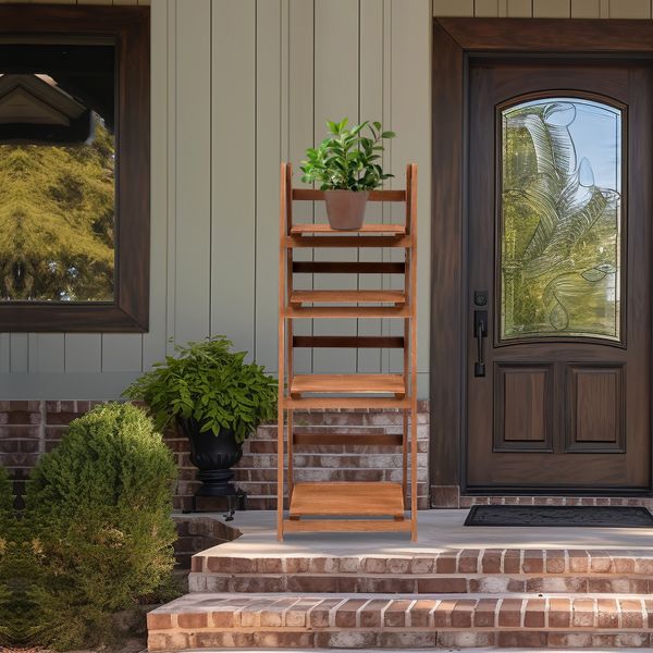 Blumentreppe Pflanzenregal mit 4 Ablagen WPS01-HOL Holz