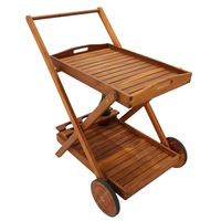 Servierwagen mit Rollen aus Akazienholz, ca. 82 x 60 x 90 cm