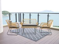 Happy Home Lounge-Set 7tlg.helles Rattan mit Sitzkissen - Grau
