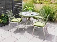 Dining-Set 9tlg. aus Rattan mit Sitzkissen - Grün