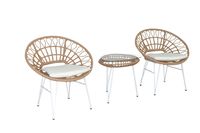 Happy Home Casual Set 5 tlg. HGS38-BEI helles Rattan mit Sitzkissen in beige