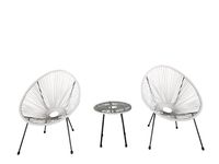 Happy Home Bistro-Set 3 tlg. HGE53-WEI weiß
