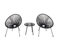 Happy Home Bistro-Set 3 tlg. HGE53-SCH schwarz