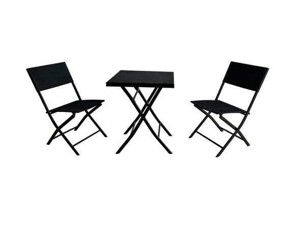 3 tlg. Bistro Set - schwarz