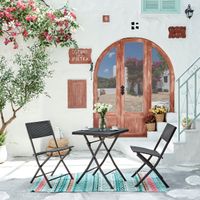 Happy Home 3 tlg. Bistro Set HGE46-SCH schwarz