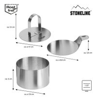 Dessert- und Speiseringe Set, 8-teilig, Edelstahl, 6 Ringe, 1 Heber, 1 Stempel, Lebensmittel Presse