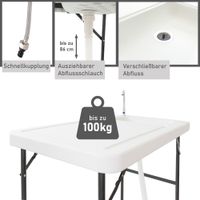 Campingtisch mit Spüle und Wasserhahn