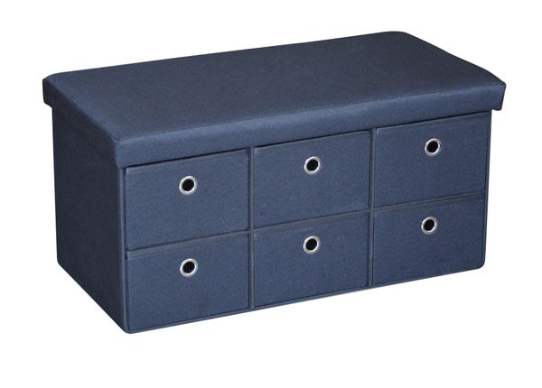 Sitztruhe mit 6 Schubladen, ca. 76 x 38 x 38 cm - Anthrazit