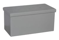 Sitztruhe faltbar & gepolstert, bis 110 kg belastbar, Bezug aus Kunstleder, grau