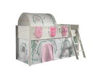 Spielbett SCOTT, 90x200 cm, mit Lattenrost, Leiter, Textilset Vorhang, Tunnel, 3 Taschen "Birdy"