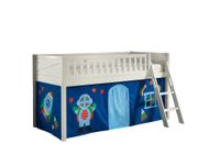Spielbett SCOTT, LF 90 x 200 cm, mit Rolllattenrost, Leiter und Textilset Vorhang "Astro"