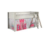 Spielbett SCOTT, LF 90 x 200 cm, mit Rolllattenrost, Leiter und Textilset Vorhang "Princess"