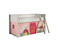 Spielbett SCOTT, LF 90 x 200 cm, mit Rolllattenrost, Leiter und Textilset Vorhang "Spring"