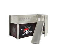 Spielbett SCOTT, 90x200 cm, mit Lattenrost, Rutsche, Leiter, "Caribian Pirate", weiß lackiert