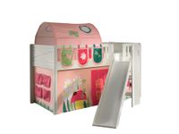 Spielbett SCOTT, 90x200 cm, mit Lattenrost, Rutsche, Leiter, Vorhang, Tunnel, 3 Taschen "Spring"