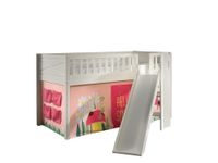 Spielbett SCOTT, LF 90 x 200 cm, mit Rolllattenrost, Rutsche, Leiter und Textilset Vorhang "Spring"