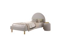 Polsterbett Set MOON 90x200 cm, inkl Lattenrost 1, Nachttisch, Boucle Stoff in Grau