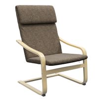 Relaxsessel Ruhesessel mit Armlehne Leinenbezug Holzgestell Braun