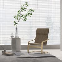 Relaxsessel Ruhesessel mit Armlehne Leinenbezug Holzgestell Braun