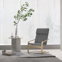 Relaxsessel Ruhesessel mit Armlehne Leinenbezug Holzgestell Grau