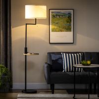 Stehleuchte, Stehlampe mit Ablage, 40 W Standlampe mit USB-Anschluss