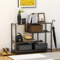 Konsolentisch, Flurtisch mit 4 Ebenen, Beistelltisch, Standregal für Flur