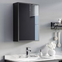 Spiegelschrank Badspiegelschrank mit 3 Schichten für Badezimmer Schwarz