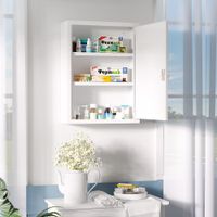 Medizinschrank, Apothekerschrank mit 3 Fächern, 2 Schlüsseln, Stahl