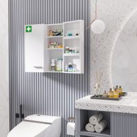 Medizinschrank, 2-türiger Apothekerschrank, Arzneischrank, Wandmontage
