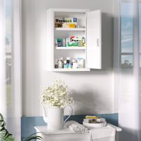 Medizinschrank, Apothekerschrank mit 3 Schichten, 2 Schlüsseln, Stahl
