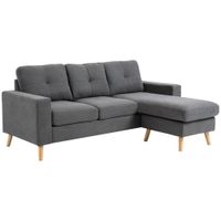 Ecksofa Eckcouch in L-Form, Eckgarnitur in Leinenoptik Couchgarnitur