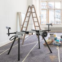 Untergestell für Kappsägen Kappsäge Stahl 123,5-245 cm Schwarz+Silber
