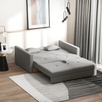 Schlafsofa 2-Sitzer Sofa, Polstersofa mit Stauraum, Rückenkissen, Grau
