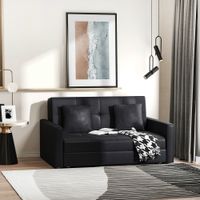 Schlafsofa 2-Sitzer Sofa Polstersofa mit Stauraum, Rückenkissen Kohlegrau