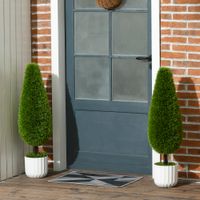Kunstpflanze Zypresse 2er-Set 90 cm Künstliche Pflanzen Kunstbaum im Topf