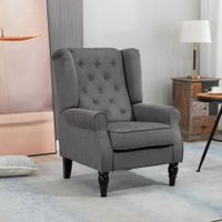 Einzelsofa Relaxsessel Einzelstuhl mit Tufting Polyester Dunkelgrau