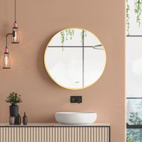 Badspiegel, Badezimmerspiegel, Ø50 cm Wandspiegel für Wohnzimmer, IP44