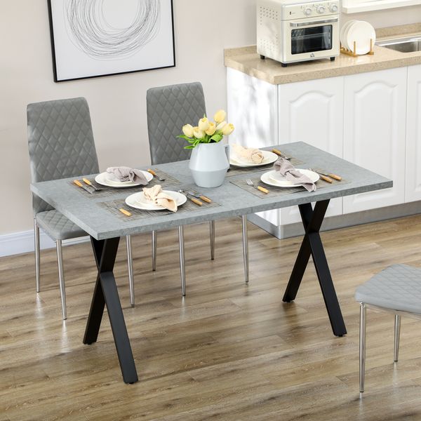 Esstisch Esszimmertisch Küchentisch, Speisetisch mit Steinoptik, Grau